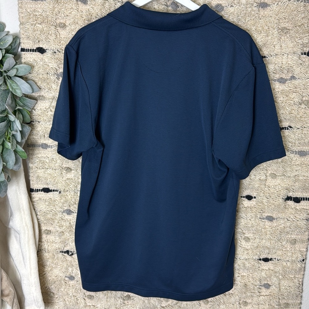 Cubavera mens Blue subtle stripe collared Polo Shirt size L - Picture 5 of 5